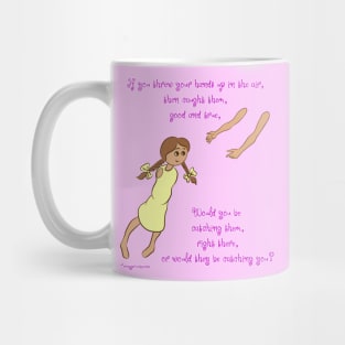 Throw your hands up - mid complexion, yellow dress Mug